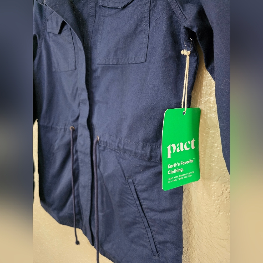 Pact Maritime Blue Organic Cotton Anorak Field Jacket - Picture 5 of 12